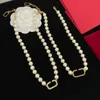 Pearl Neckor Designer Pendants Jewelry Gold V Lover Neckwear Chains Diamond Men Women Party Accessories Charm Halsband244i