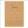 Stud Europäische und US -amerikanische Modekonstellationszeichen Hengst Ohrring Gold 12 Zodiac Ohrringe mit Geschenkkarte 247 W2 Drop Lieferung 2 Dhohk
