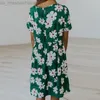 Family Matching Outfits Mother Daughter Matching Outfits Long Maxi Vestidos New Flower Printed Dress Women Girls Short Sleeve Loose Dresses L220916