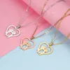 Stainless Steel Boy Girl Necklace Love Heart Gold Plating Pendant Necklace Memorial Gift