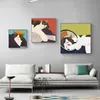 Poster moderno Cartoon abstrato Cute Cat Canvas pintando pôsteres de animais e impressões imagens de parede para berçário decoração de quarto de crianças