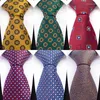Bow Ties Fashion Paisley Floral Silk For Men 8CM Slim Neck Tie Blue Neckties Green Gold Men's Wedding Business Necktie A005