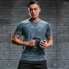 Camisetas para correr para hombre, camiseta de talla grande de seda helada, camiseta interior deportiva de moda, camisetas delgadas, camisetas de verano de manga corta con cuello redondo de secado rápido