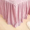 Bedding Sets Super Soft Coral Fleece Warm Cozy Flowers Embroidery Princess Bed Skirt Set Velvet Quilt Cover Comforter Blanket