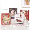 Hot Stamping Christmas Gift Paper Bag Cartoon Tote Packaging P￥sar som g￥r med h￤ngande kort