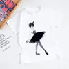 Skjortor Fashion Cartoon Ballet Dance T Shirt 24m-9t ￥r Kort ￤rm barn flickor kl￤der f￶r barn sommar baby o-hals toppar