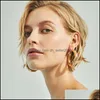 Hoop Huggie Design Vintage Copper Hoop Earrings For Women Punk Jewelry Gold Metal Circle Hiphop Earring 81 R2 Drop Delivery 2021 Dhse Dhzuo