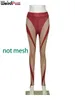 Women's Pants Capris Weird Puss Patchwork Mesh Pants Women Sexy Summer Striped Irregular Skinny Stretchy Body-Shaping Fitness Leggings Trousers 220915