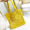 Mode Mesh Hol Geweven Boodschappentassen voor Zomer Stro Tote Bag Schoudertas