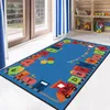 Tapis 6 styles 3 tailles durables doux antidérapants imprimés forme carrée enfants tapis modèle de maison moderne