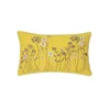 Oreiller américain fleur brodé couverture jaune et blanc coton taie d'oreiller maison voiture décorative pour canapé