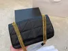 Torebka z łańcuszkiem Jamie Mała czarna Torebka na ramię Klapa Patchwork Monogramy Damskie Skóra Średni Designerski Zamek Bagutte Crossbody Modna torebka