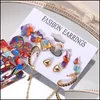 Dangle Lustre Acétate Boucles D'oreilles Ensemble Femmes Mode Bijoux Amour Lune Dangle Boucles D'oreilles Colorf Plaqué Or Sier 3069 Q2 Drop Delivery 2 Dhwd6