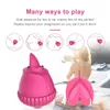 I massaggiatori fanno cadere la lingua a forma di rosa che vibra il clitoride che succhia i giocattoli del sesso della vagina vibrante vibratore rosa per la donna