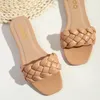 Summer Beach Slippers Slides Fashion Women Candy Clain Plaid Flat Yellow Yellow Low Heels Mules обувь