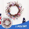 Decorative Flowers American Flag Stars Wreath Sign Berry USA National Day Decoration Wall Patriotic 2022ing