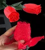 Mulheres sexy rosa renda g-string briefs tangas romântico v-string calcinha embalagem em uma flor tamanho livre presente do dia dos namorados vermelho