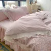 Bettwäsche-Sets Luxus 3 stücke Prinzessin Set Einzel Doppel Rüschen Bettbezug Quilt Bett Tröster Kissenbezüge Heimtextilien