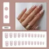 Valse nagels volledige acrylpers op nagel lange kist set geometrische ballerina verwijderbare Franse tips kunstmatige accessoires