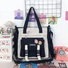 Bolsos de noche para mujer, bolso de mensajero de estilo japonés que combina con todo, gran capacidad, hombro, lona, herramientas funcionales, correo para estudiantes