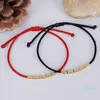 2022 Новое модное очарование браслетов черная красная веревка цепь, сплетенная для женщин, мужчины модные медные бусинки
