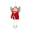 Juldekorationer 2022Christmas Handgjorda hantverk Plush Angel Girl Doll Pendant Tree Hanging Ornaments Year Xmas Gift Toy