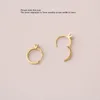 Hoop örhängen 9k Pure Gold Earring Simple Fashion Mini Zircon Round Ear Ring Ball Bone Buckle Cute Woman Girl Jewelry2948479