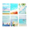 6pcs/set Lovely Summer Beach PP Binder A5 Loose Leaf Notebook's Page Index Divider Spiral Diary DIY Accessory