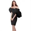 Sukienki imprezowe mini koktajl sukienki 2022 Off ramię krótka suknia czarna bez ramiączka bez pleców seksowna damska w magazynie