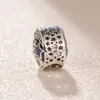 100% 925 Sterling Silver Vintage Night Sky Shimmering Midnight Blue Emamel Charm Bead Fits European Pandora smycken Charmarmband