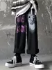 Spodnie damskie Capris Cool Black Korean Heart Print Pants Śliczna dziewczyna harajuku spodni Kobietowe streetwear lato jesienne moda gotycka dresowe kobiety 220916