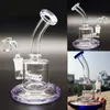 palm size bubbler Hookahs face glass bong pipe white small Cartoon bongs percolator water dab rig 14 mm joint 10mm oil burner pipe