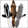 Dog Toys Chews Cute Dog Toys Stuffed Squeaking Big Pet Toy Plush Raccoon Wolf Rabbit For Cat Chew Squeaky Puppy Training Slee Drop D Dhjvu