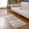 Tappeti 60x180cm Tappeto colorato Tappeto geometrico retrò Tappeto in cotone e lino Divano Soggiorno Nappe bohemien Runner da tavolo