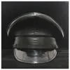 Basker kvinnor män läder militär hatt Tyskland officer Visor cap armé kortikal cosplay halloween