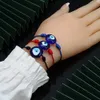 Türkische Evil Eye Armbänder, handgefertigtes geflochtenes rotes Seil, blaue Augen, Armband für Damen und Herren, Freundschaftsschmuck