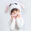 Hair Accessories Children's Cartoon Scarf Autumn And Winter Double Fleece Warm Parent-child Hat One Outdoor Must-have