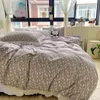 Bettwäsche-Sets Luxus 3 stücke Prinzessin Set Einzel Doppel Rüschen Bettbezug Quilt Bett Tröster Kissenbezüge Heimtextilien