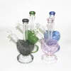 Narguilés Forme de coeur Bongs d'eau Bong en verre Plate-forme pétrolière Pipes à fumer avec nectar de silicone coulissant vers le bas