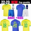 2022 2023サッカージャージーカミセタデフフットボールパケタコウチーニョサッカーシャツMAILLOTS MARQUINHOS VINI JR SILVA BRASIL RICHARLISON BRAZILS MEN SOMAL