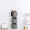 Storage Bags Over The Door Hanging Organizer 3 Tier Bag Cotton Linen Wall Mounted Pockets For Living