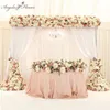 Decorative Flowers Wreaths 1M/2M Luxury Artificial Flower Row Arrangement Decor Party Wedding Arch Background Road Lead Flower Rose Peony Hydrangea Mix 220915