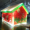 Buitenactiviteiten 4x3m opblaasbare Santa's Grotto Blow Up Christmas House met LED -licht voor vakantie Xmas Decoratie