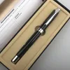 Luksusowa jakość metalowa czarna srebrne biuro biznesowe Penbalball Pen 0,5 mm Nib Gold Clip School Supplies