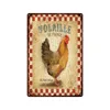 Oeufs frais métal peinture étain signe ferme boutique français café lait maison mur décor Vintage affiche étain plaques heureux poulet rétro Plaque