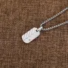 Gümüş Kolye 50 cm Kolyeler Kadın Tam Elmas Takı Chevron Çapraz Kolye Pave Zircon Köpek Etiketi Kolye Ayçiçeği Barış MEDA223J