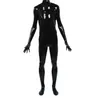 Mode unisexe Catsuit Costumes PVC Faux cuir noir complet body combinaisons Halloween cosplay costume sans capuche dos Zipper