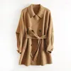 Women's Wool Autumn And Winter Woolen Overcoat Women X-Long Loos Double Sided Coat