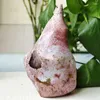 Decorative Figurines Natural Stone Ocean Jasp Cream Torch Crystal Display Home Decoration Color Romantic Multi-inclusions