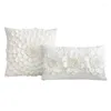 Pillow French Luxury 3D Three-dimensional Flower Piece Pure Hand-sewn Dutch Velvet Elegant Cushuion Vover